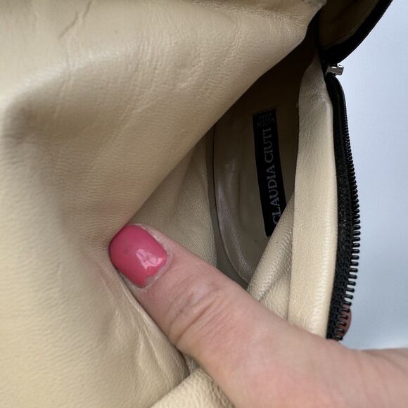 Claudia Ciuti Race Suede Kitten Heel Knee High Pointed Toe Boots Brown 6M - Picture 8 of 8